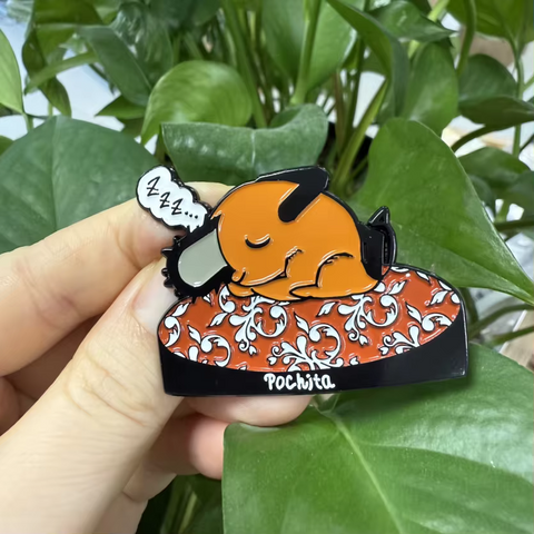 Sleeping Chainsaw dog Pin